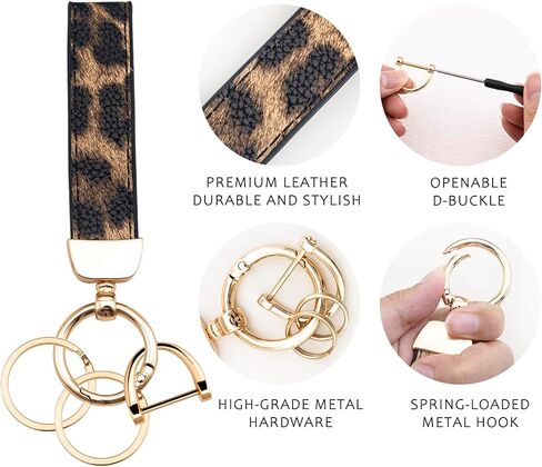 Cherry Keychain Cheetah Leather Wristlet Keychain for Women Leopard Print Purse Charms Aesthetic Leather Bag Charm Cute Leopard Print Keychains for Car Keys in Saudi Arabia