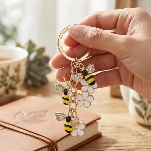 Bee Keychain Charm Honey Bee Decor CuteBee Gifts Key Chain Decor for Wallet Purse Handbags Backpack Accessories in Saudi Arabia