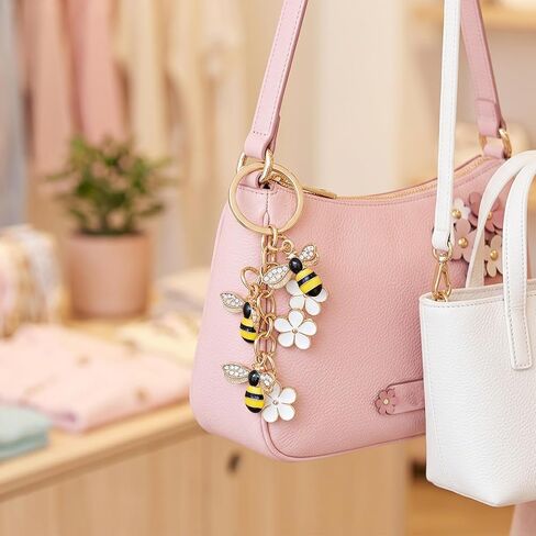 Bee Keychain Charm Honey Bee Decor CuteBee Gifts Key Chain Decor for Wallet Purse Handbags Backpack Accessories in Saudi Arabia