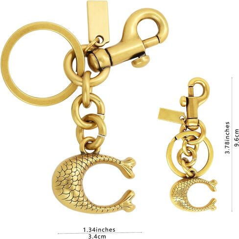 Bag Charm C for Handbags & Tote, Personalized C Initial Purse/Wallet Charms Gold with Keychain Clip in Saudi Arabia