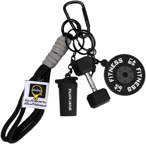 Fitness Keychain Set, Sporty Keychain with Dumbbell Charms, Valentine’s Day Gift for Gym Lovers in Kuwait