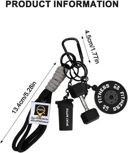 Fitness Keychain Set, Sporty Keychain with Dumbbell Charms, Valentine’s Day Gift for Gym Lovers in Kuwait