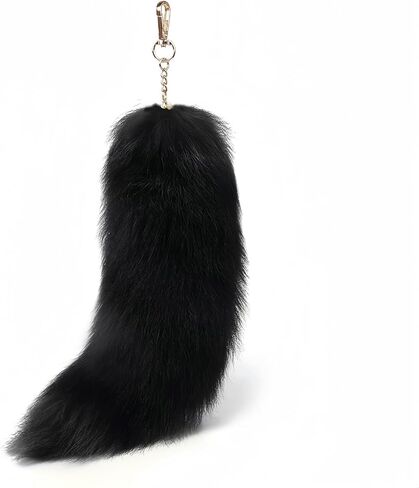 Fluffy Fox Tail Fur Keychain Cosplay Party Costume Furry Wolf Tails Handbag Accessory Hook Pendant for Women in Saudi Arabia