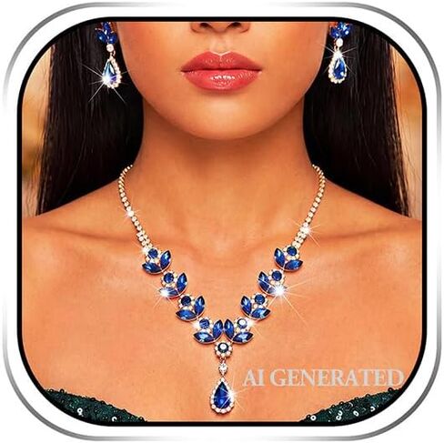 Sixexey Bridal Wedding Jewelry Set Rhinestone Neck Jewelry Prom Costume Jewelry Necklace for Women in Saudi Arabia