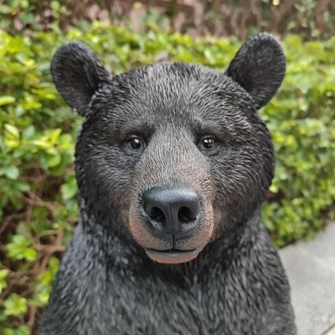HI-LINE Onyx Guardian: Majestic Black Polyresin Sitting Bear Figurine in Saudi Arabia