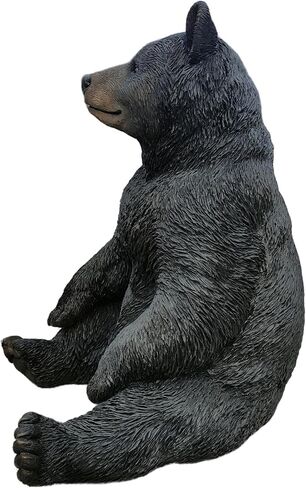 HI-LINE Onyx Guardian: Majestic Black Polyresin Sitting Bear Figurine in Saudi Arabia