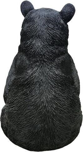 HI-LINE Onyx Guardian: Majestic Black Polyresin Sitting Bear Figurine in Saudi Arabia