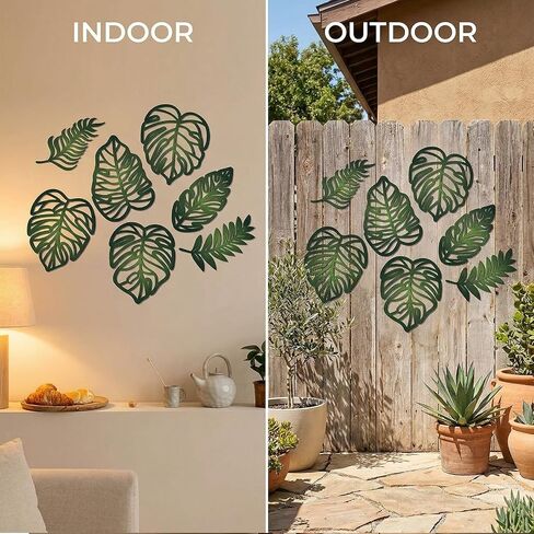 houlishu 7 Pcs Palm Leaf Wall Decor - Wooden 3D Tropical Boho Wall Art for Living Room Bedroom Kitchen Garden Farmhouse in Saudi Arabia