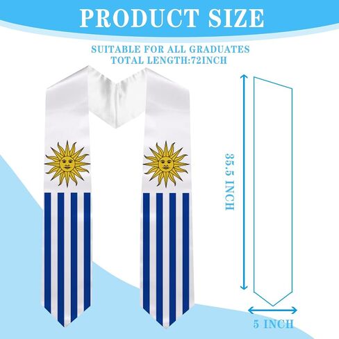 Graduation Stole National Flag, International Student Satin Unisex Graduation Sash Scarf 72 inches in Saudi Arabia