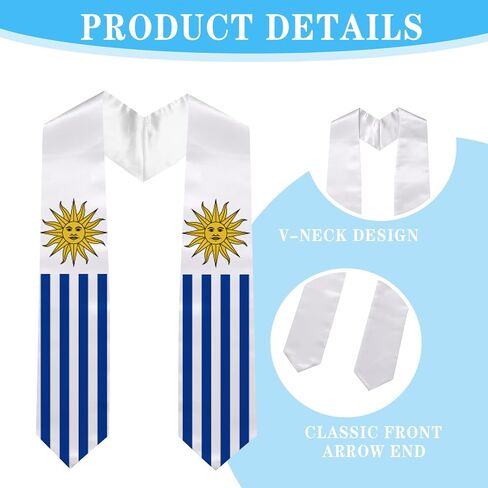 Graduation Stole National Flag, International Student Satin Unisex Graduation Sash Scarf 72 inches in Saudi Arabia