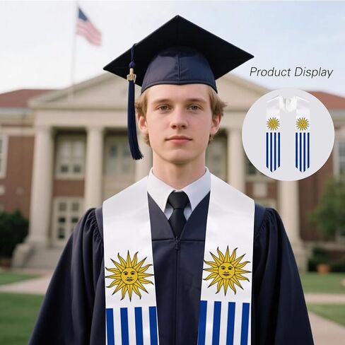 Graduation Stole National Flag, International Student Satin Unisex Graduation Sash Scarf 72 inches in Saudi Arabia