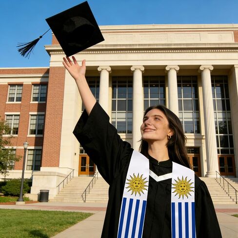 Graduation Stole National Flag, International Student Satin Unisex Graduation Sash Scarf 72 inches in Saudi Arabia