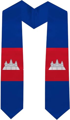 Graduation Stole National Flag, International Student Satin Unisex Graduation Sash Scarf 72 inches in Saudi Arabia
