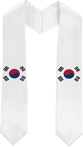 Graduation Stole National Flag, International Student Satin Unisex Graduation Sash Scarf 72 inches in Saudi Arabia
