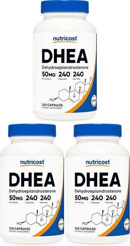Nutricost DHEA 50mg, 120 Capsules - Gluten Free, Soy Free, Non-GMO, Supplement in Saudi Arabia