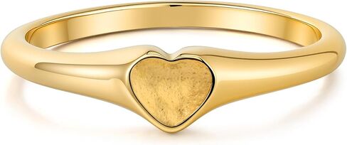 Heart Rings 14K Gold Filled for Women Non Tarnish Stackable Love Rings 925 Silver Plated Dainty Wedding Bands for Women Valentine's Day Gift in Saudi Arabia