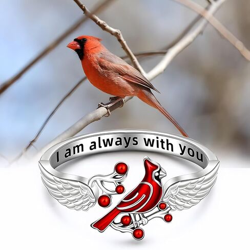 Silver Bird Rings Cardinal Ring I am Always With You Ring in Saudi Arabia