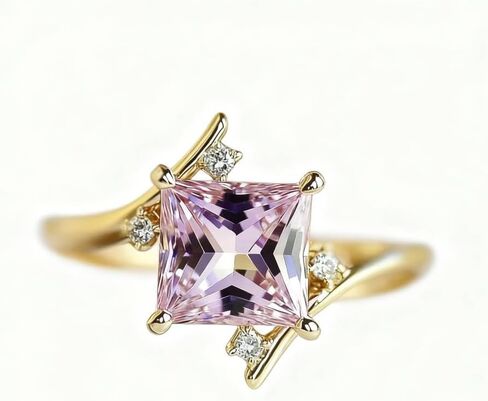 Princess Cut Cubic Zirconia Claw Set Ring for Women in Kuwait