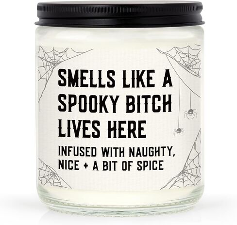Funny Spooky Gifts for Women, Summerween Witchy Halloween Decorations Candle Soy Wax, Horror House Warming Gifts for New Apartment/Home, Spooky Gothic Gift with Spider Web, 7oz in Saudi Arabia