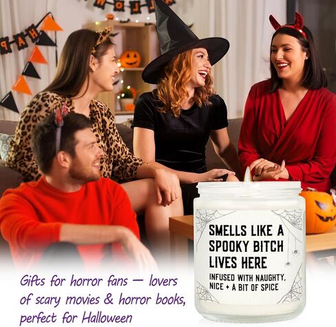 Funny Spooky Gifts for Women, Summerween Witchy Halloween Decorations Candle Soy Wax, Horror House Warming Gifts for New Apartment/Home, Spooky Gothic Gift with Spider Web, 7oz in Saudi Arabia