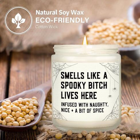 Funny Spooky Gifts for Women, Summerween Witchy Halloween Decorations Candle Soy Wax, Horror House Warming Gifts for New Apartment/Home, Spooky Gothic Gift with Spider Web, 7oz in Saudi Arabia