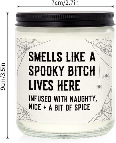 Funny Spooky Gifts for Women, Summerween Witchy Halloween Decorations Candle Soy Wax, Horror House Warming Gifts for New Apartment/Home, Spooky Gothic Gift with Spider Web, 7oz in Saudi Arabia
