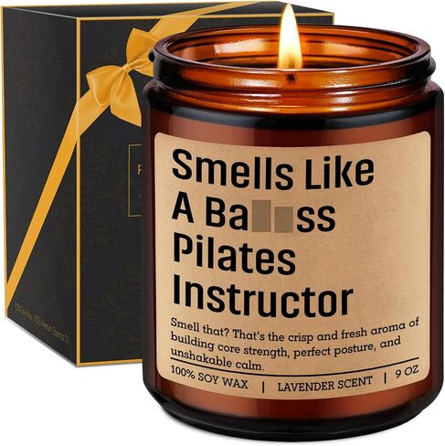 Miracu Candle, Pilates Instructor Gifts, Pilates Day Gifts for Women Men, Funny Gym Workout, Birthday, Fathers, Appreciation Thank You Idea for Reformer Fitness Teacher Lover Friend Mom, Studio Decor in Saudi Arabia