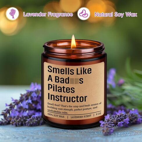 Miracu Candle, Pilates Instructor Gifts, Pilates Day Gifts for Women Men, Funny Gym Workout, Birthday, Fathers, Appreciation Thank You Idea for Reformer Fitness Teacher Lover Friend Mom, Studio Decor in Saudi Arabia