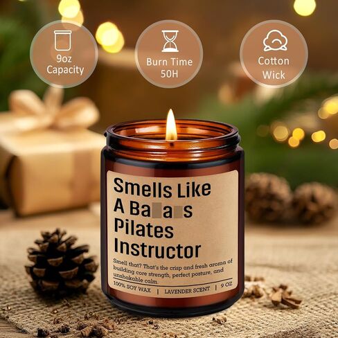 Miracu Candle, Pilates Instructor Gifts, Pilates Day Gifts for Women Men, Funny Gym Workout, Birthday, Fathers, Appreciation Thank You Idea for Reformer Fitness Teacher Lover Friend Mom, Studio Decor in Saudi Arabia