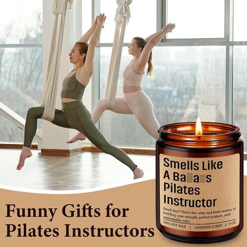 Miracu Candle, Pilates Instructor Gifts, Pilates Day Gifts for Women Men, Funny Gym Workout, Birthday, Fathers, Appreciation Thank You Idea for Reformer Fitness Teacher Lover Friend Mom, Studio Decor in Saudi Arabia