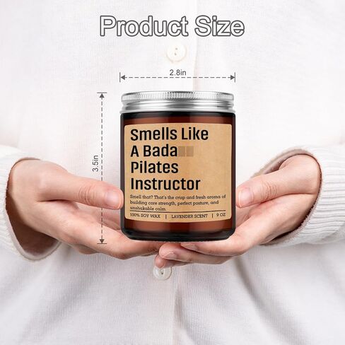 Miracu Candle, Pilates Instructor Gifts, Pilates Day Gifts for Women Men, Funny Gym Workout, Birthday, Fathers, Appreciation Thank You Idea for Reformer Fitness Teacher Lover Friend Mom, Studio Decor in Saudi Arabia