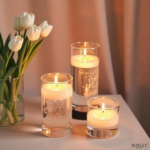 Hosley Set of 12 White Unscented Floating Candles Mini Candle Discs 1.6" Floating Candles for Centerpieces with Smokeless Cotton Wick Ideal Floating Candle for Weddings & Event in Kuwait