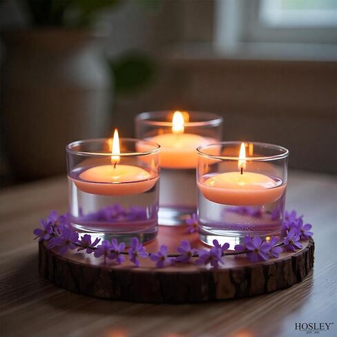 Hosley Set of 12 White Unscented Floating Candles Mini Candle Discs 1.6" Floating Candles for Centerpieces with Smokeless Cotton Wick Ideal Floating Candle for Weddings & Event in Kuwait
