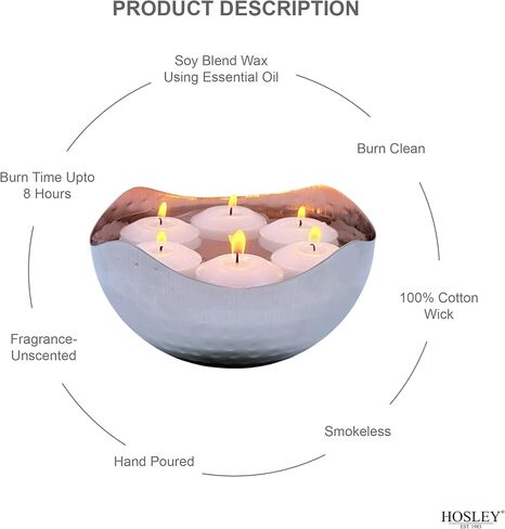 Hosley Set of 12 White Unscented Floating Candles Mini Candle Discs 1.6" Floating Candles for Centerpieces with Smokeless Cotton Wick Ideal Floating Candle for Weddings & Event in Kuwait