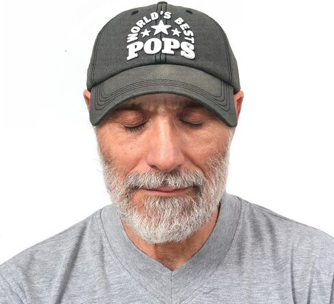 World's Best Pop Pop Pops Hat for Grandpa Uncle, Adjustable Embroidered Cotton Baseball Cap Black in Saudi Arabia