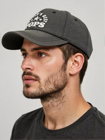 World's Best Pop Pop Pops Hat for Grandpa Uncle, Adjustable Embroidered Cotton Baseball Cap Black in Saudi Arabia
