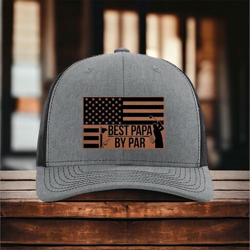 Best Papa by Par Hat - Papa Golf Gifts - Fathers Day Christmas Birthday Gifts from Grandson Granddaughter Grandkids Grandchildren - Fathers Day Hat Ideas - Grandpa - Richardson 112 Trucker in Saudi Arabia