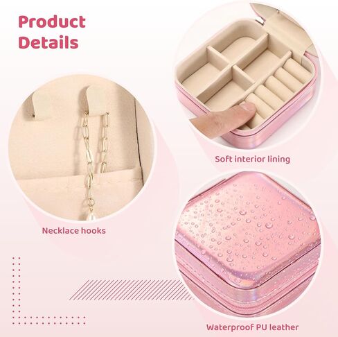 12 Pcs Pink Mini Travel Jewelry Case, Small PU Leather Earring Organizer, Portable Bridesmaid Proposal Gift Boxes for Necklace, Rings, 3.9 x 3.9 x 2 in in Saudi Arabia
