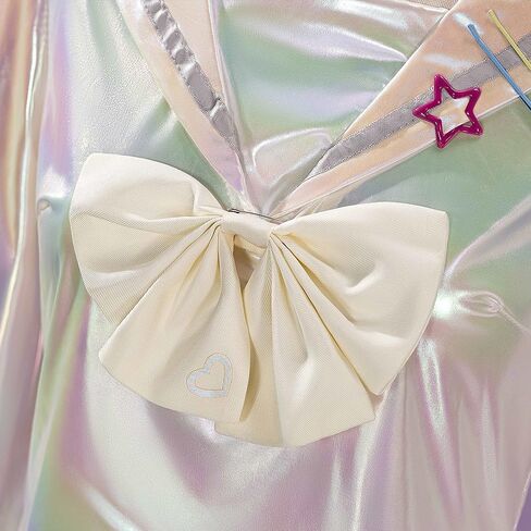 Women Cosplay Game Streamer Costumes Laser School Uniform with Cute Hair Clip for Halloween Party in Saudi Arabia