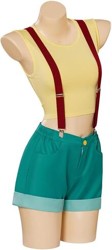 MelangCos Women Misty Costume Anime Cosplay Crop Top Shorts Suspender Set for Halloween Party in Kuwait