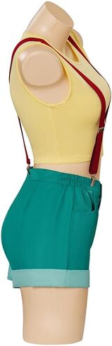 MelangCos Women Misty Costume Anime Cosplay Crop Top Shorts Suspender Set for Halloween Party in Kuwait