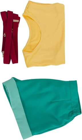 MelangCos Women Misty Costume Anime Cosplay Crop Top Shorts Suspender Set for Halloween Party in Kuwait