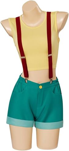 MelangCos Women Misty Costume Anime Cosplay Crop Top Shorts Suspender Set for Halloween Party in Kuwait