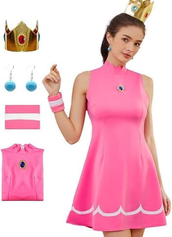 Poboola Women's Halloween Costume Princess Short Sleeve Tennis Sleeveless Cosplay Dress Classic Sport Outfit for Women in Saudi Arabia