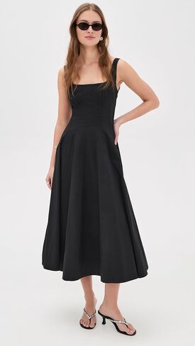 STAUD Women's Wells Dress, Black, 8 in Saudi Arabia