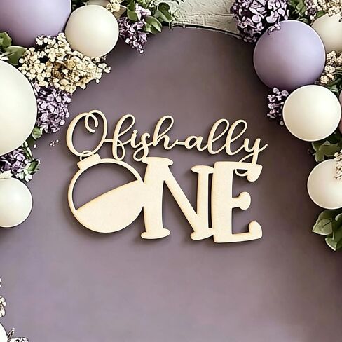 O-Fish-ally One Sign for Backdrop,Wooden Ofishally One Birthday Decorations for Boy,Our Little Man Is Ofishally Turning Theme,Under the Sea Baby Shower,Retirement Party Decorations in Saudi Arabia