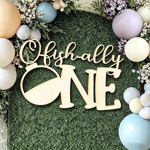 O-Fish-ally One Sign for Backdrop,Wooden Ofishally One Birthday Decorations for Boy,Our Little Man Is Ofishally Turning Theme,Under the Sea Baby Shower,Retirement Party Decorations in Saudi Arabia