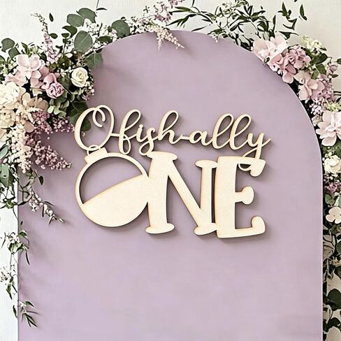 O-Fish-ally One Sign for Backdrop,Wooden Ofishally One Birthday Decorations for Boy,Our Little Man Is Ofishally Turning Theme,Under the Sea Baby Shower,Retirement Party Decorations in Saudi Arabia