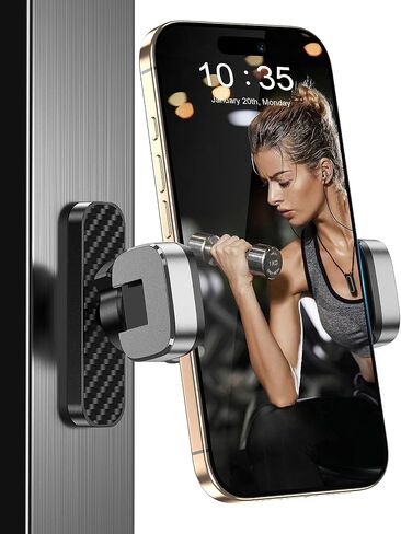 Gym Magnetic Phone Holder【Strong Magnets】- 360 Adjustable Magnetic Phone Mount, Phone Holder Gym Accessories for Men Women Compatible with All Smartphones 4.7-7" in Kuwait