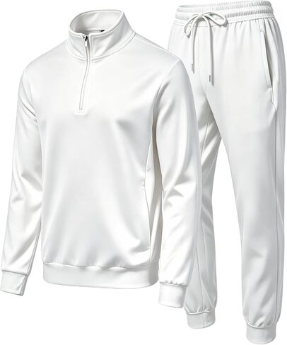 Mens Sweatsuit 2 Piece Set Tracksuit for Men Quarter Zip Pullover Sweat Suits Mens Jogging Suits Athletic Outfit in Saudi Arabia